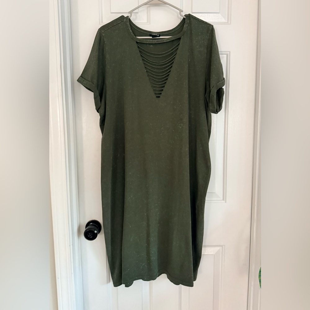 Torrid Olive Green Casual Dress - like new
